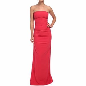 Nicole Miller Felix Techy Crepe Strapless Gown
